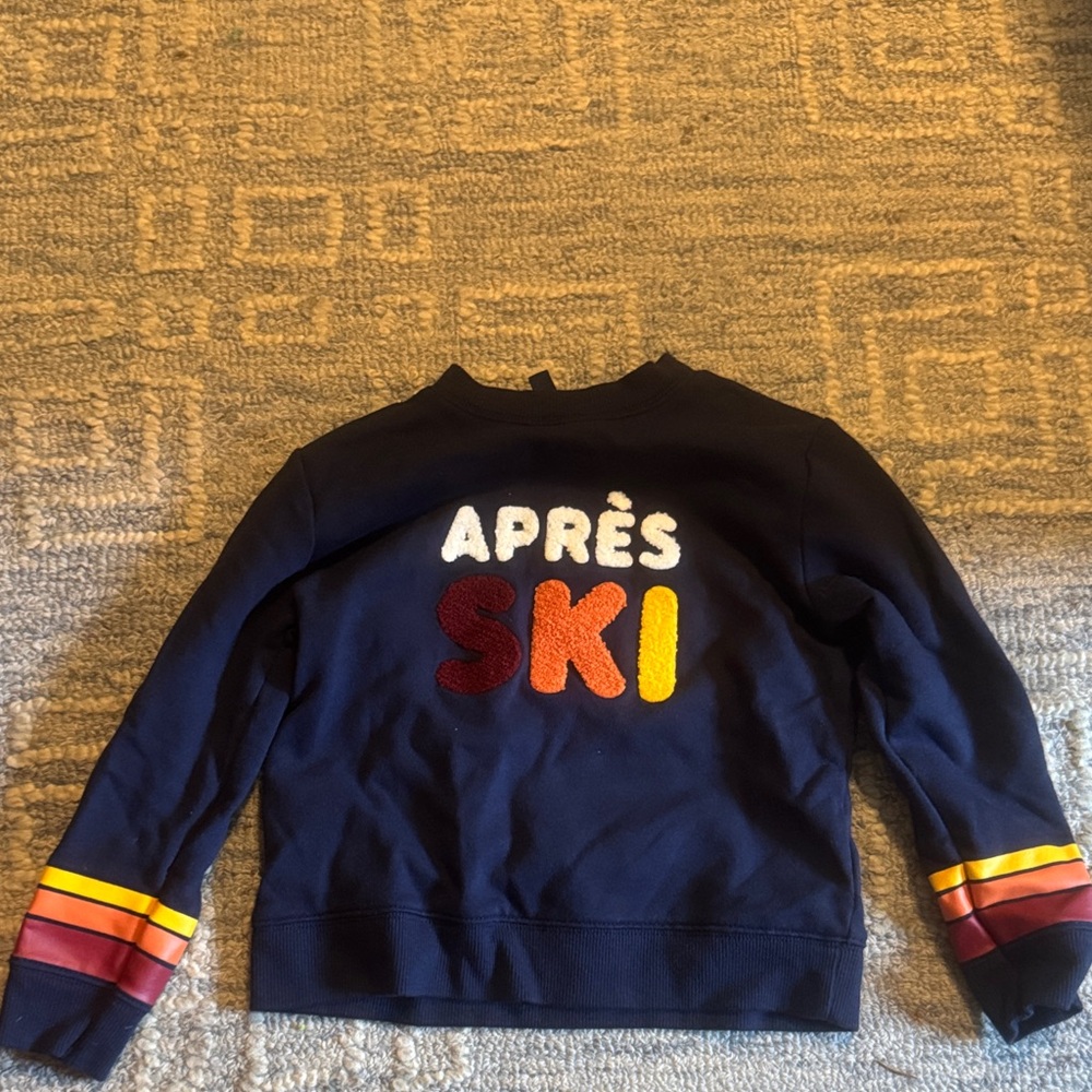 Janie and Jack Après Ski Crewneck Sweater - Navy and Multicolor
